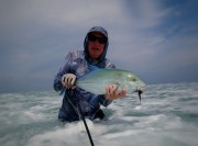 Bluefin trevally on a streamer fly fishing Maldives